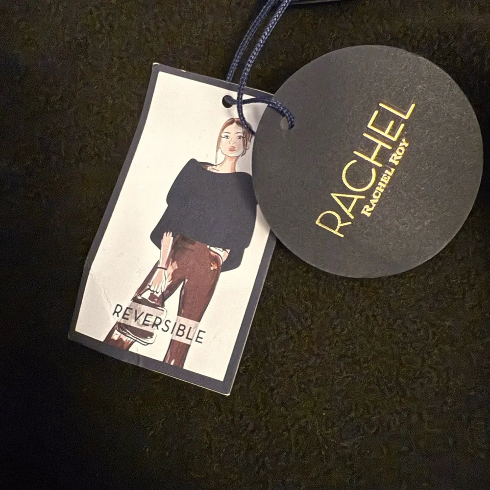 RACHEL Rachel Roy Charcoal Leopard Print Cape - Picture 3 of 6